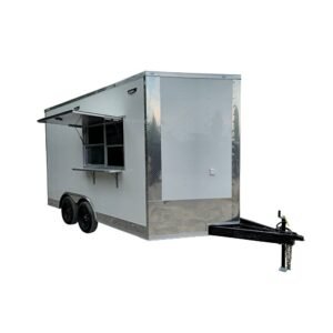 8.5 x 14 White Catering Trailer - Tall 8-Foot Interior, Quick Setup