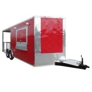 8.5 x 22 Red BBQ Concession Catering Food Trailer