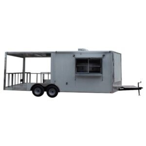 8.5 x 22 White Awning Concession Food Trailer