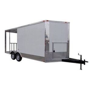 8.5 x 18 White BBQ Smoker Catering Concession Trailer