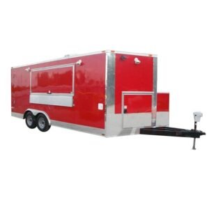 8.5 x 18 Red Ice Cream Smoothie Concession Trailer