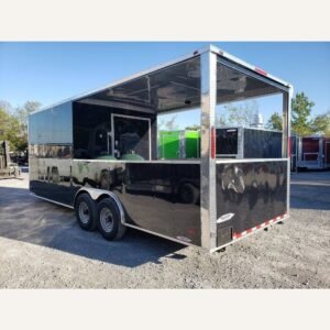 8.5 x 22 Black Porch Trailer - Huge 12-Foot Porch, 7,000 lb Axles