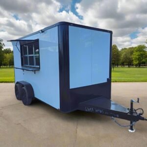 7 x 14 Blackout Concession Trailer - White with 100-Amp Power