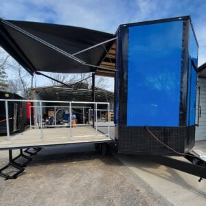 8.5 x 14 Blue Stage Trailer - Cobalt Deckover Mobile Venue with Blackout