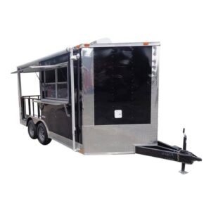 8 x 14 Black BBQ Smoker Concession Food Trailer