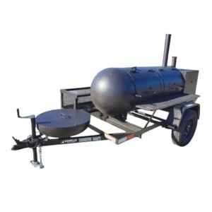 Premium 250 Gallon Charkettle Smoker - 7-Gauge Pull-Behind with Tongue Grill