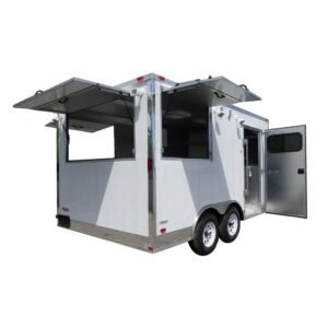 8.5 x 14 White Marquee Vending Concession Trailer