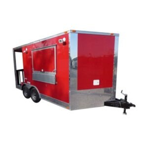 8.5 x 14 Red BBQ Porch Concession Catering Trailer