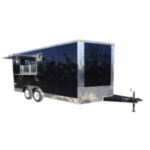 8.5 x 16 Black BBQ Vending Concession Catering Trailer