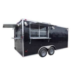 8.5 x 16 Black Concession Event Catering Trailer
