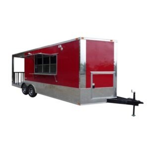 8.5 x 21 Victory Red Trailer - Porch Style with 50-Foot Power Cord