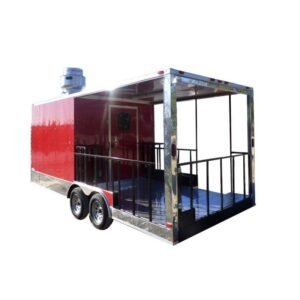 8.5 x 20 Red Catering Trailer - Porch Style with Grease Hood