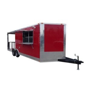 8.5 x 22 Red Catering Concession Food Trailer