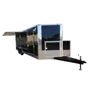 8.5 x 20 Black Pizza Trailer - Dual Full-Height Doors & Side Ramp