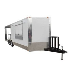 8.5 x 22 White Vending Concession BBQ Food Trailer