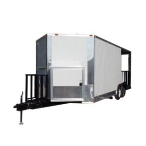 8.5 x 20 White Concession Trailer - Roomy BBQ-Ready Kitchen
