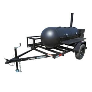 5×8 Reverse Flow Smoker Trailer - 250-Gallon Commercial Pit with Wood Cage