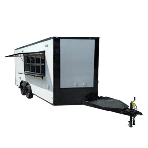 8.5 x 16 Pizza Concession Trailer - White with Blackout Package