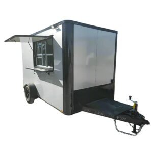 7 x 12 Silver Concession Trailer - Custom Flat Front with 50-Amp Power