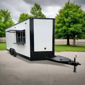 8.5 x 18 White Blackout Trailer - High-Contrast Elite Concession Unit