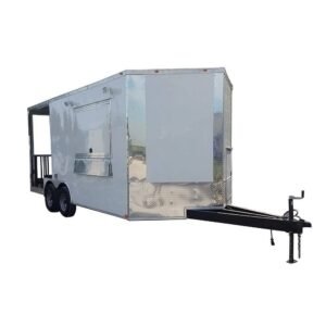 8.5 x 18 White Porch Trailer - Elite Build with 6-Foot Rear Porch