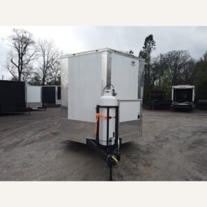 8.5 x 22 White BBQ Concession Catering Trailer