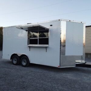 8.5 x 16 White Concession Food Event Catering Trailer