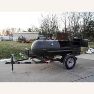 Wood Charcoal Pit Smoker Trailer - 59×29 Cooker with Wood Cage