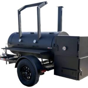 250 Gallon Pull-Behind BBQ Smoker - Single Door, Counterweight, 3,500 lb Axle