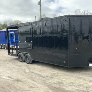 8.5 x 20 Black BBQ Porch Concession Catering Trailer