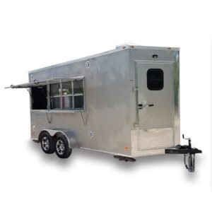 7 x 16 Beige Concession Trailer - Arizona Beige with Dual Windows