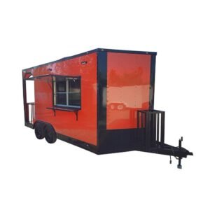 8.5 x 16 Orange Porch Concession Catering Trailer