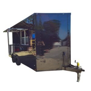 8.5 x 16 Black BBQ Porch Concession Catering Trailer