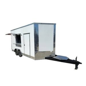 8.5 x 16 White Vending Trailer - Tall 8-Foot Interior, Tandem Axles