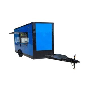 8.5 x 12 Cobalt Blue Trailer - Silver Trim Concession with 100-Amp Power
